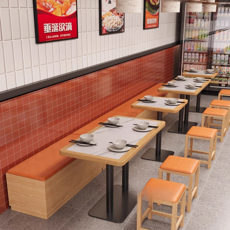 

Noodle restaurant fast food snack bar, commercial wall seat sofa, restaurant milk tea, table and chair combination