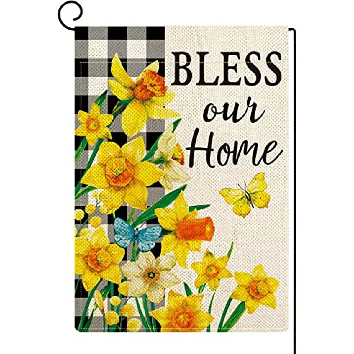 

Spring Daffodils Garden Flag Floral Burlap Double Sided Vertical 12x18 Inch Bless Our Home Yard Decor Buffalo Plaid Check Summer