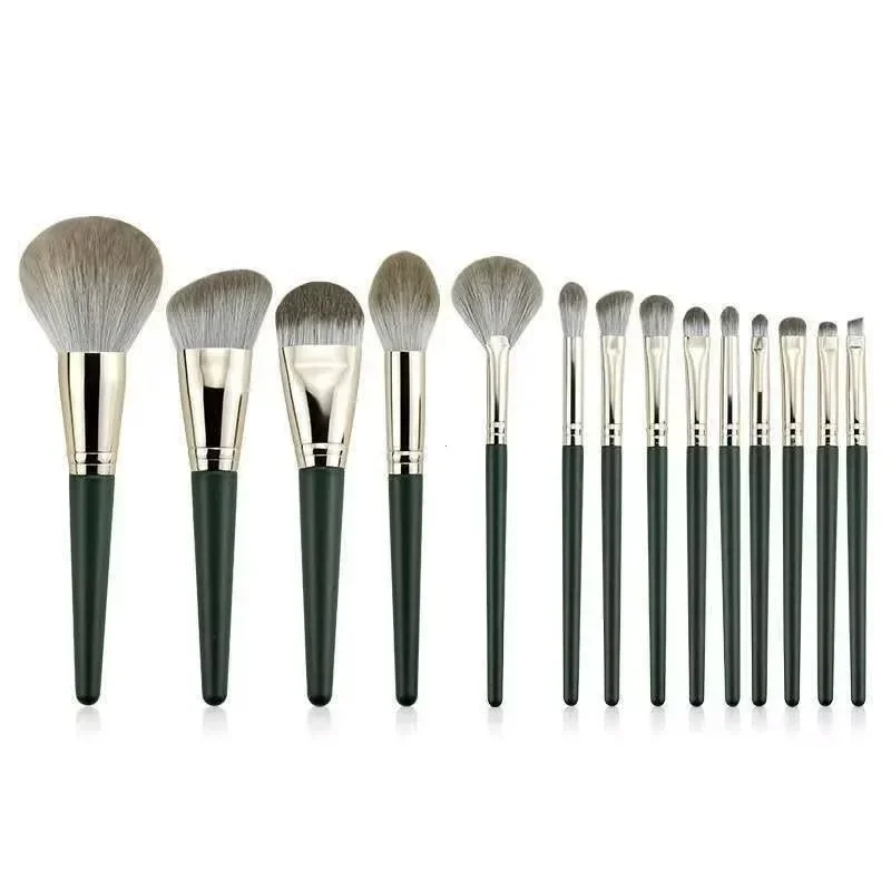 Ensemble de pinceaux de maquillage moelleux pour femmes, grand pinceau doux, fard à barrage, fond de teint, poudre cosmétique, mélange de blush, outils de maquillage de beauté, 14 pièces