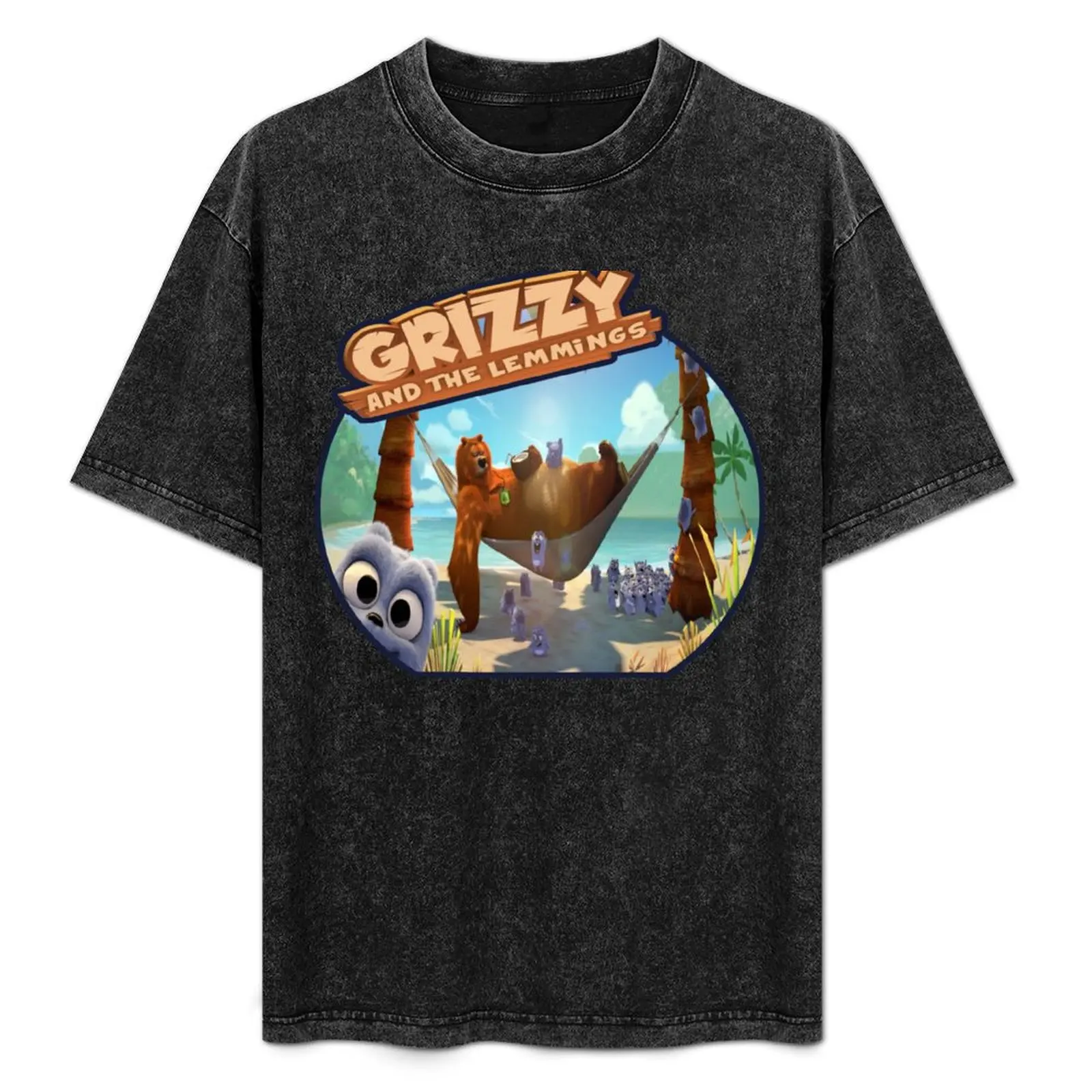 

grizzy and the lemmings T-Shirt anime figures Aesthetic clothing tee shirts for men