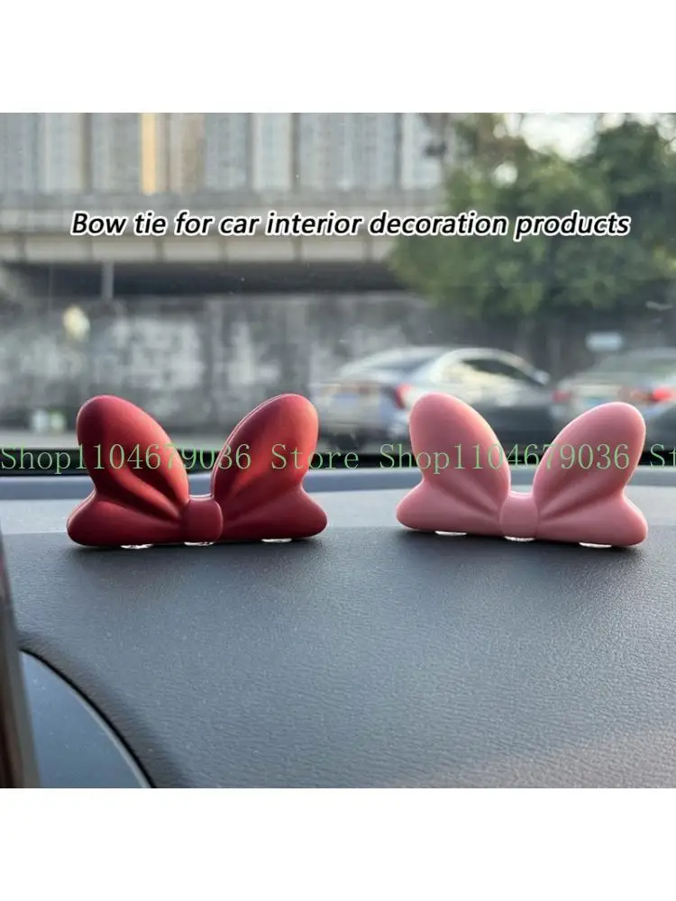 

652F Center Console Bowknot Decoration Gift for Women Car Interior Accessories Enhances Beauty Dashboard Mount Bowknot Ornament