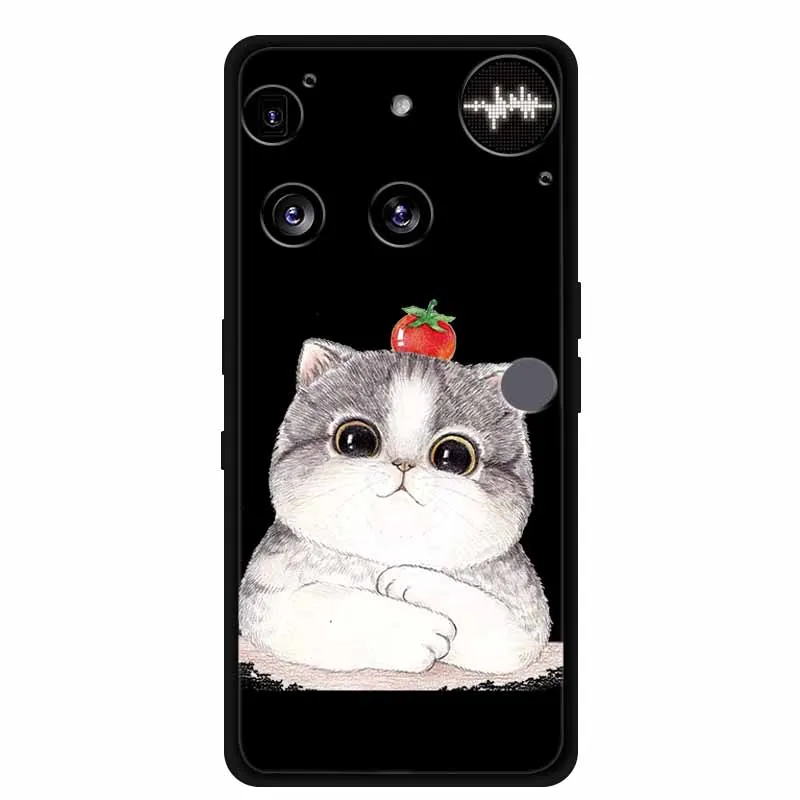 حافظة من السيليكون الأسود لهاتف لا شيء 3 A024 حافظة 2025 حافظة هاتف ناعمة على شكل قطة كرتونية لهاتف لا شيء 3 غطاء خلفي للهاتف 3 #3