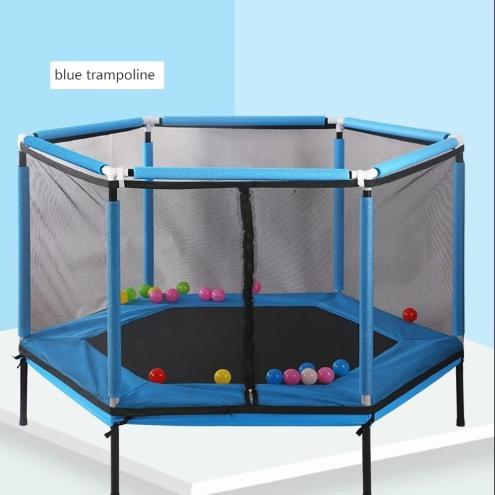 Trampoline for Children Exercise Trampoline with Protective Net Equipped Indoor Sports Entertainment Support 120 KG