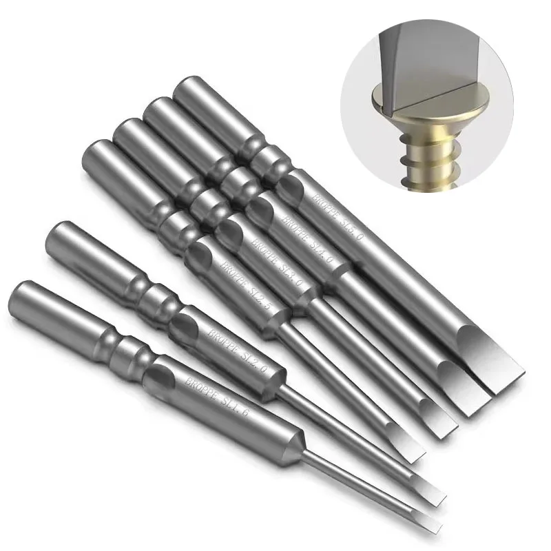 801 Slotted Electric Screwdriver Bit S2 Alloy Steel 5mm Round Shank Magnetic Flat Head Drill Bit Screw Driver Bit