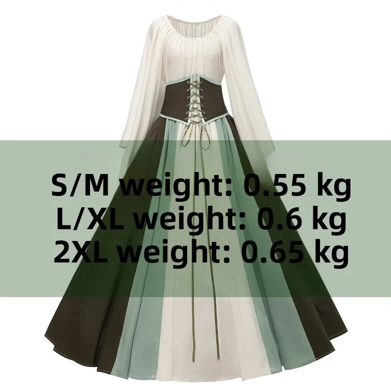 

2025 New Vintage Medieval Renaissance Women's Dr Stage Performance Costume Chinese Production Spring 254 Yuan