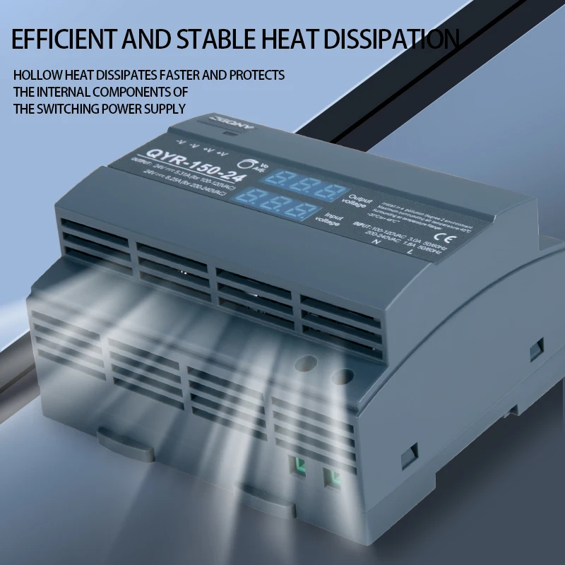 Imagem -03 - Mzmw-fonte de Alimentação Comutada Qyr60w 100w 120w Trilho Din Ac-dc 12v 24v Display Digital Industrial para Faixa de Luz Led