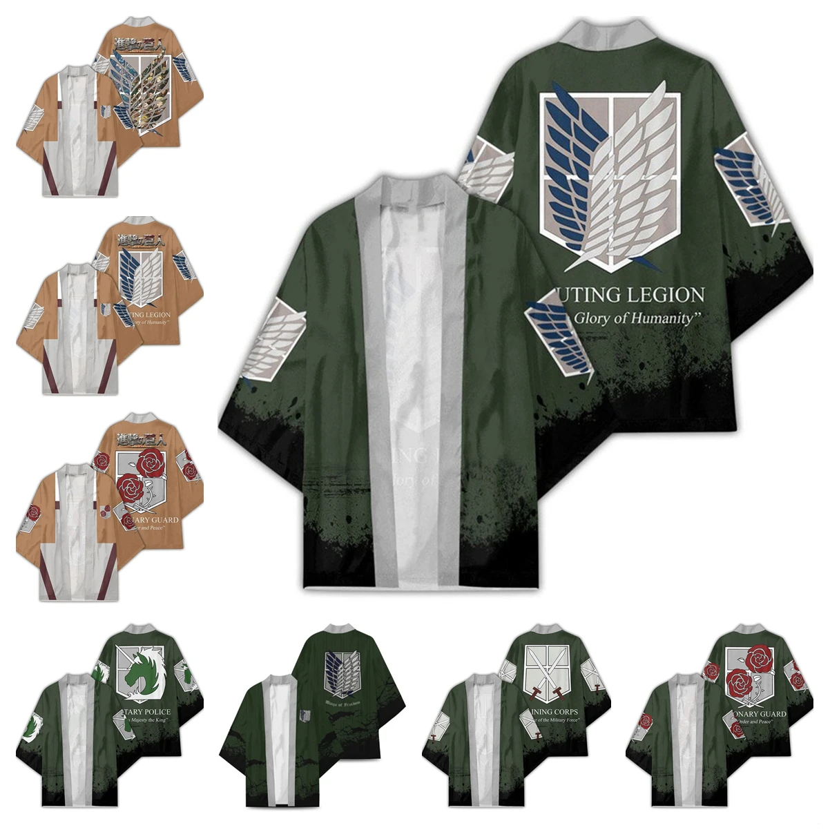 Anime Attack on Titan Wafuku Eren Jaeger Kimono Cosplay Yukata Scout Regiment Printing Cloak Unisex Haori Cardigan Sportswear