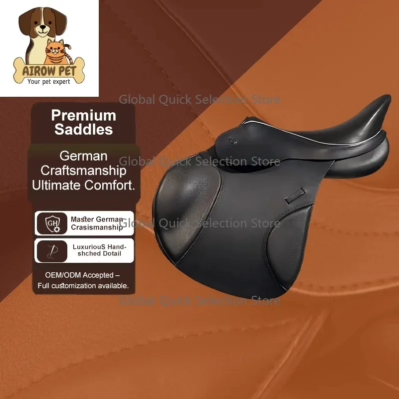 Advanced Lightweight Leather Jumping Horse Saddle Stefanie Agile Response for Show Jumping Training Eventing Cross Country