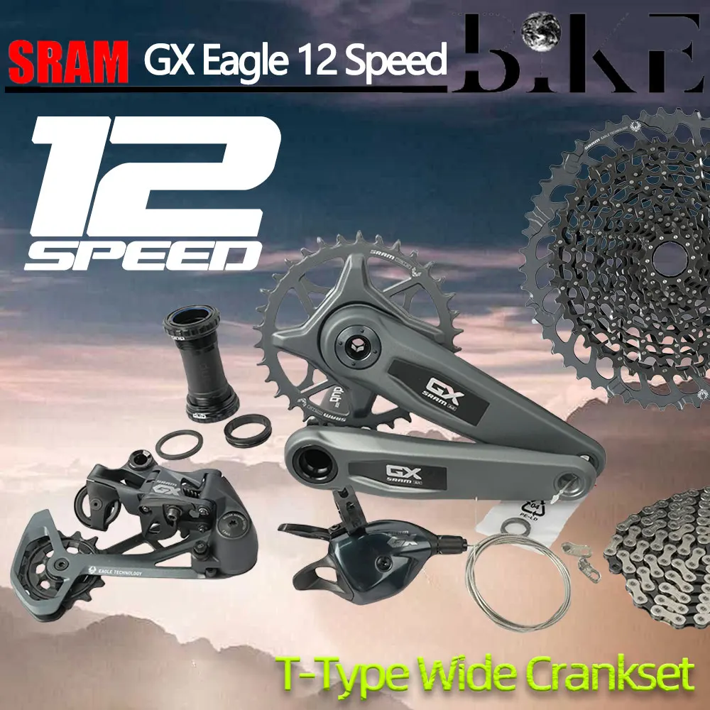 SRAM GX Eagle 1x12 12V Transmission DUB Trigger Shifter Rear Derailleur 10-52T XD Cassette T-Type Crankset Bicycle Accessories