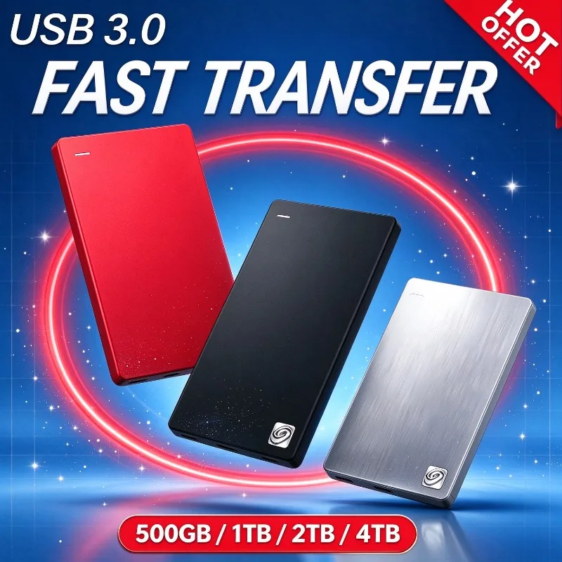 2.5 External Hard Drive Portable High Speed Ultra Slim Metal Expansion HDD Drive Disk 1TB 2TB USB3.0 Portable External Hard Disk