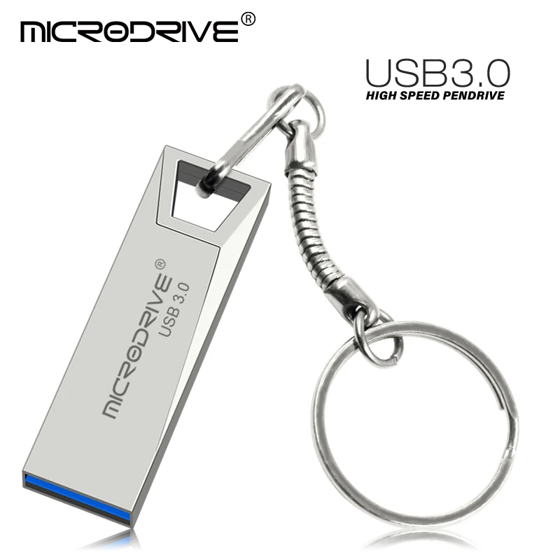고속 USB 3.0 미니 메탈 플래시 드라이브 16GB 32GB 64GB 128GB 펜드라이브 방수 USB 드라이브 키체인 포함