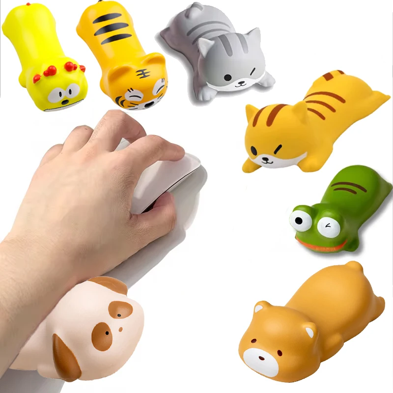 

Cute Cat Dog Wrist Rest Support For Office Mouse Pad Computer Laptop Arm Rest For Desk Ergonomic Kawaii Slow Rising Squishy Toys