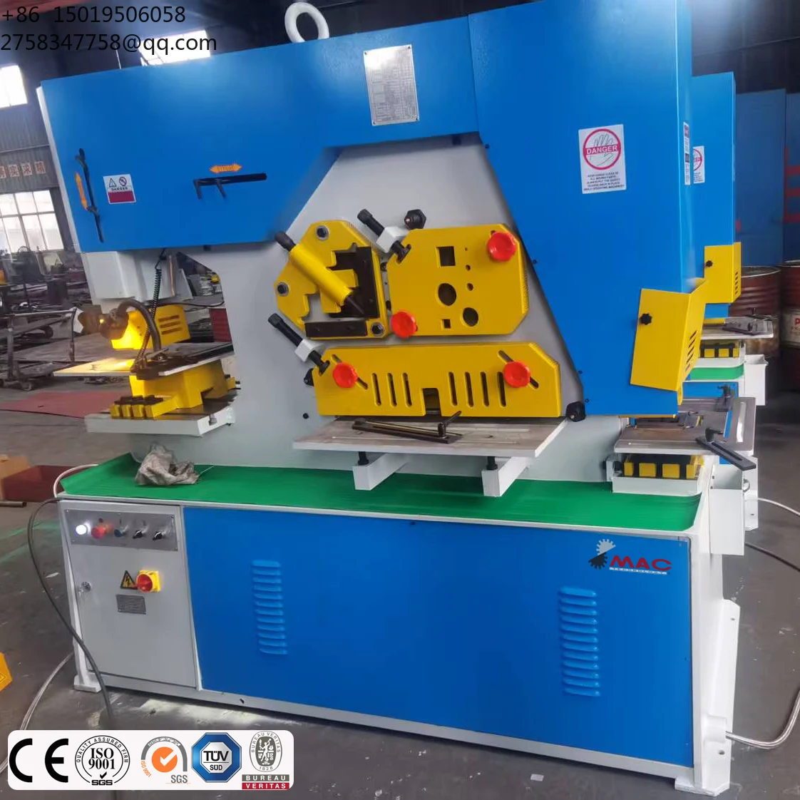 SMAC PS110 High-Accuracy Hydraulic Iron Worker Machine CE Certified 110KN Pressure 25mm Max Cutting Thickness