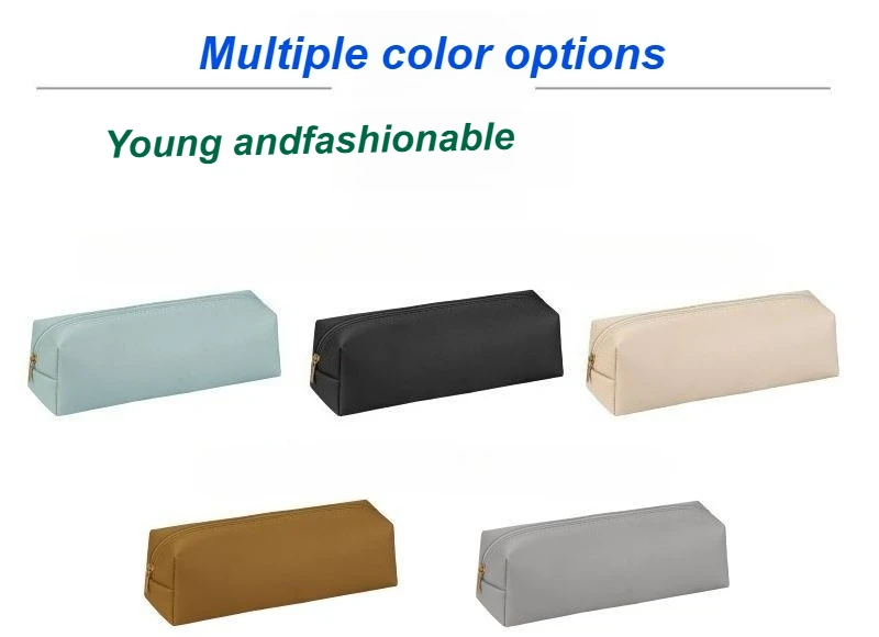 Astuccio per matite in pelle da 10 pezzi, scatola di immagazzinaggio di grande capacità, borsa per cancelleria, semplice con cerniera, astuccio per penne in pelle, materiale scolastico