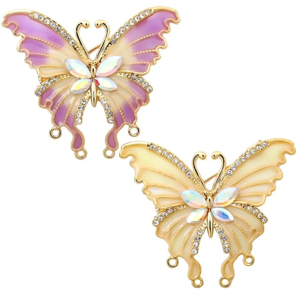 Cute Alloy Wings Enamel Badge Baking Paint Insect Backpack Decoration Lapel Unisex Butterfly Moth Pin Couples