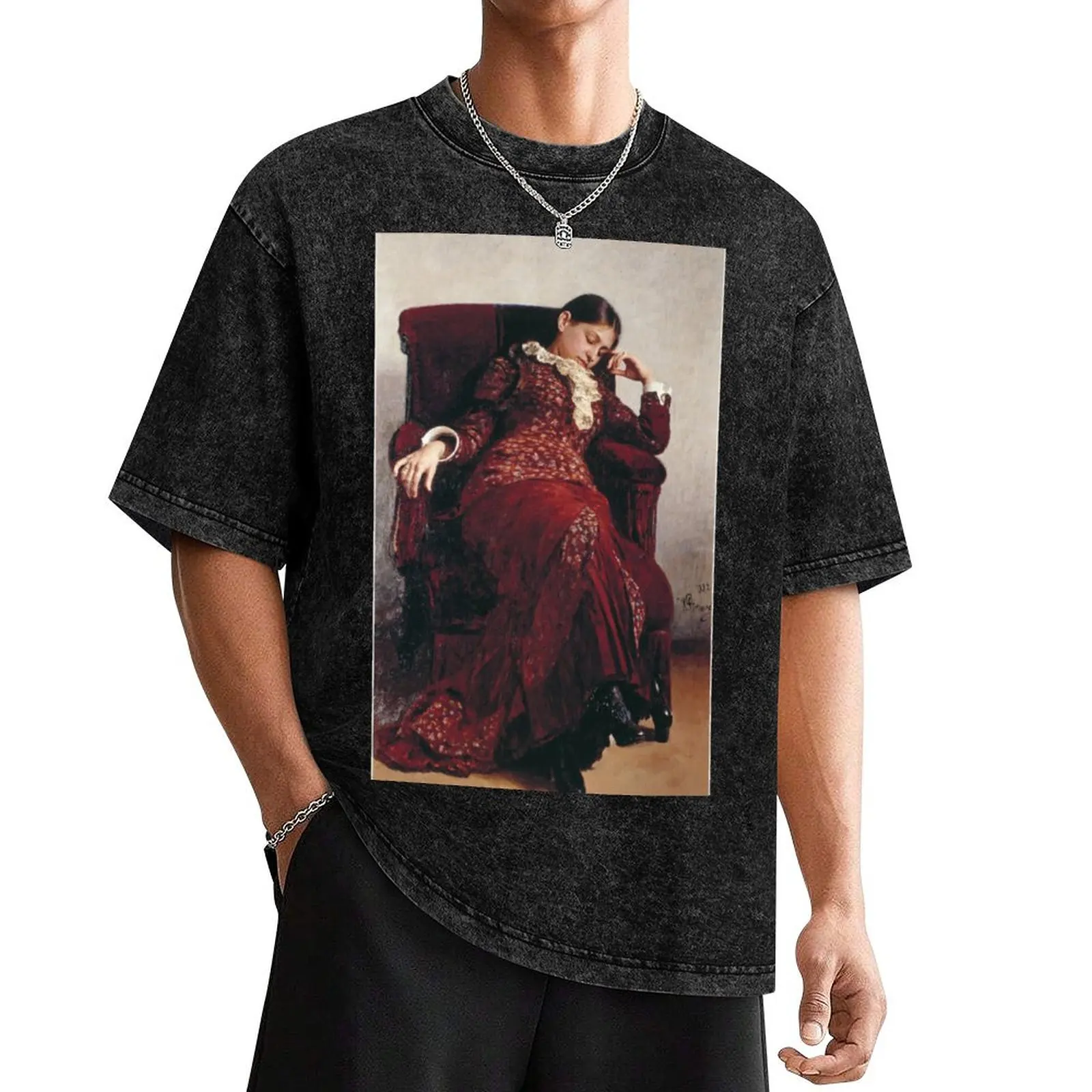 Ilya Repin – “A Rest” Portrait of Vera A Repina T-Shirt blanks vintage kawaii clothes mens graphic t-shirts hip hop