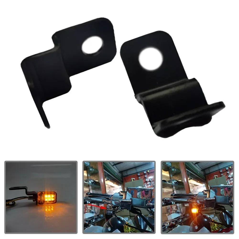 2Pcs Universal Motorcycle Mount Bracket LED Mini Turn Signal Lights Bracket Aluminum Alloy Modification Lamps Stand Holder
