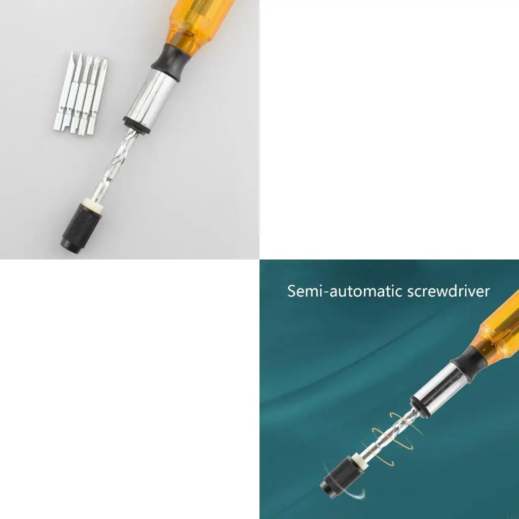 L43A Semi Automatic Ratchet Screwdriver with 5 Screwdriver Bits Adjustable
