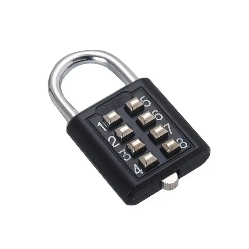 Preset Code High-Quality Aftermarket Eight-digit Button Zinc Alloy Password Lock School Airport Backpack Travel Lock Waterproof