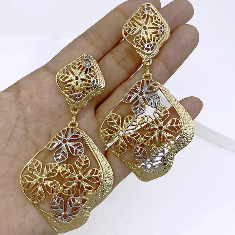 

Big Drop Earrings For Women Plant Leaf Shape Dubai Fashion Jewelry Wedding Party Gift Trending