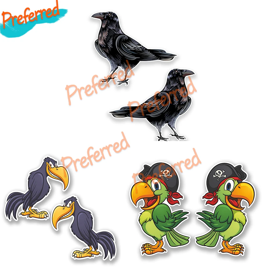 

Personality Animal Car Sticker Pirate Parrot Crow Crow Vinyl Sticker IPad Laptop Car Bike Helmet Blackbird Car Styling Decal PVC