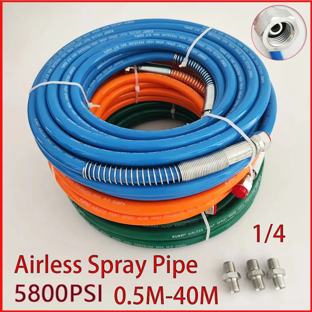 Tube Pipe 5800PSI Sprayer Fiber For Sprayer Gun 1/4BSP New DropshippingHigh Pressure Spray Hose 0.5-40M Airless Paint Spray Hose