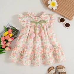 Baby Girl Dress Summer Girl Rabbit Tulip Princess Dress Cute Girl Birthday Party Dress Baby Girl Clothes