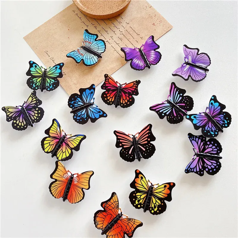 beautiful butterfly Expanding Phone Stand Grip Finger Rring Support Anti-Fall Round Foldable Mobile Phone Holder for iPhone 11