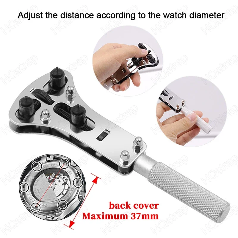 Wrench Steel Watch Case Opener Watch Repair Tools Three Jaw Open Cover Tool Watch Bottom Opener for Watchmaker Accessories