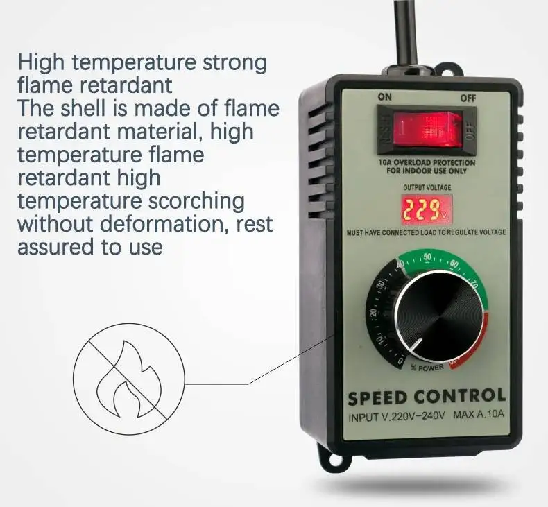 220V Angle Grinder Governor Speed Controller Hand Electric Drill Polishing Machine Fan Stepless Speed Control Switch UK EU plug