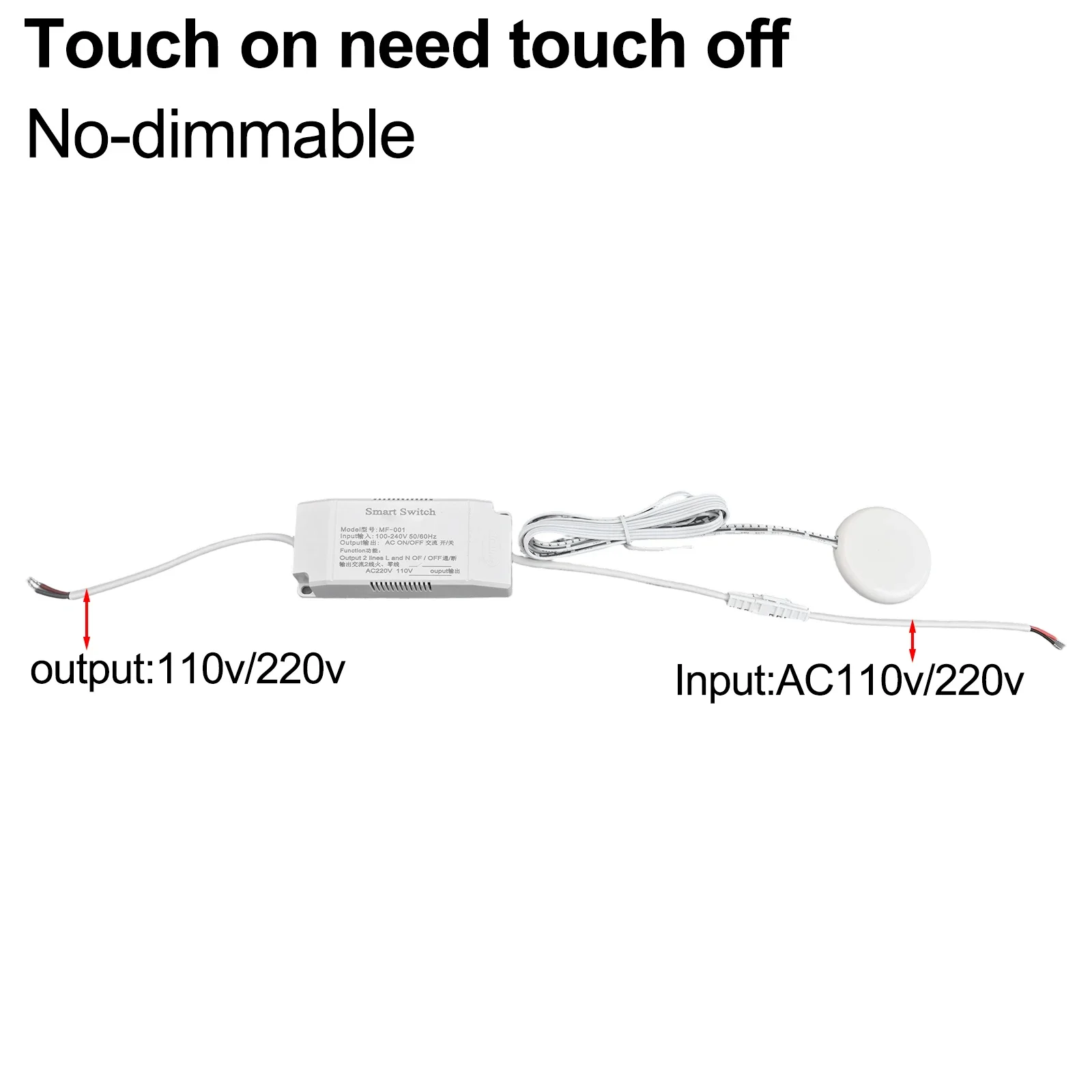 95*40*285mm Size Dimmable Switch 110V 220V Switch Optimized Touch Distance Sensitive Material Detection For Ambient Lighting