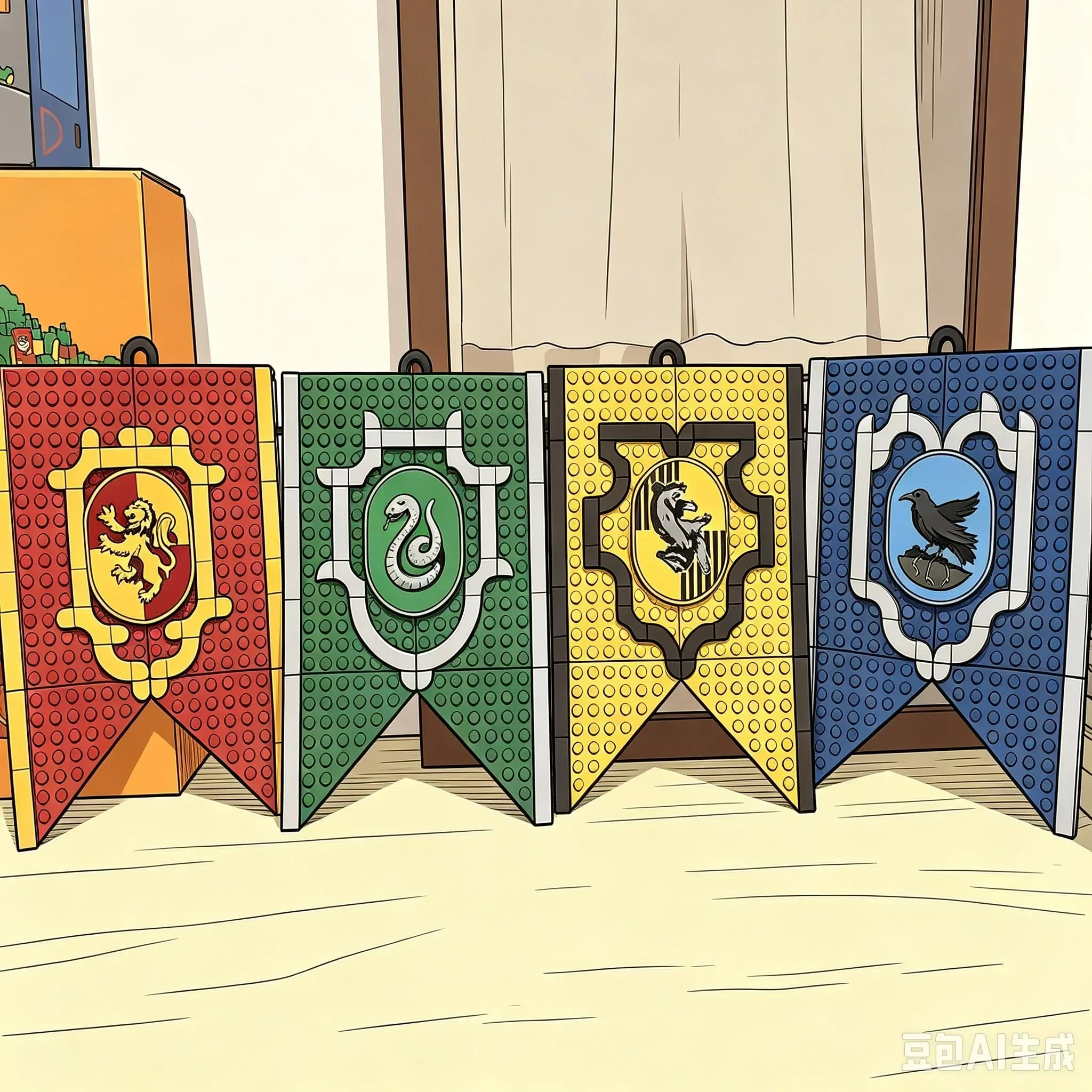 Ideas Set of 4 Academy Flag Blocks suit, Collectible Adult Toys, Birthday Gifts and Magic RPG Supplies, Magic Games for Teens