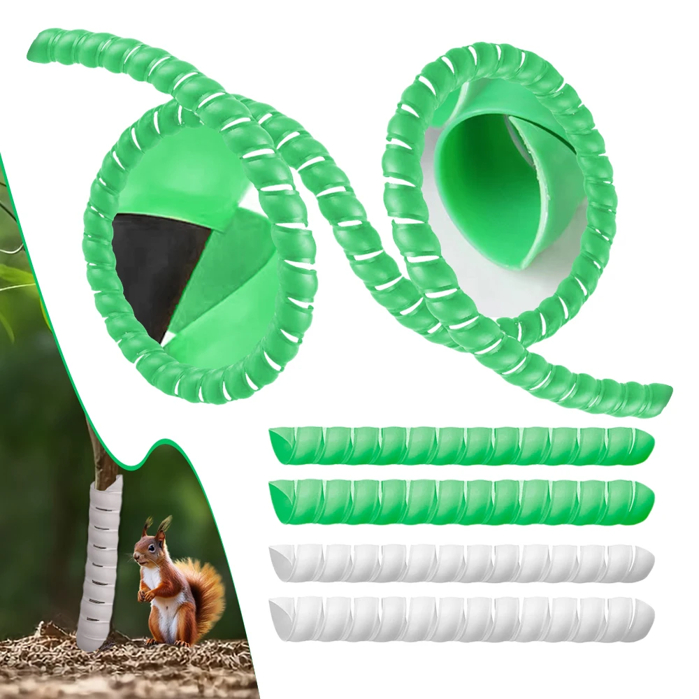 Tree Trunk Protector Plastic Spiral Plant Guard Wraps Cover Protect Bark from Animals and Lawn Mowers Trimmers Weed Whackers