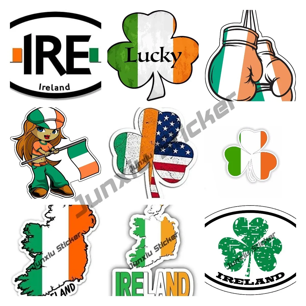 

Creative Ireland Leaf Flag Sticker Boxing Gloves Vinyl Decal for Laptops Tumblers Windows Cars Trucks Walls Car Decoration