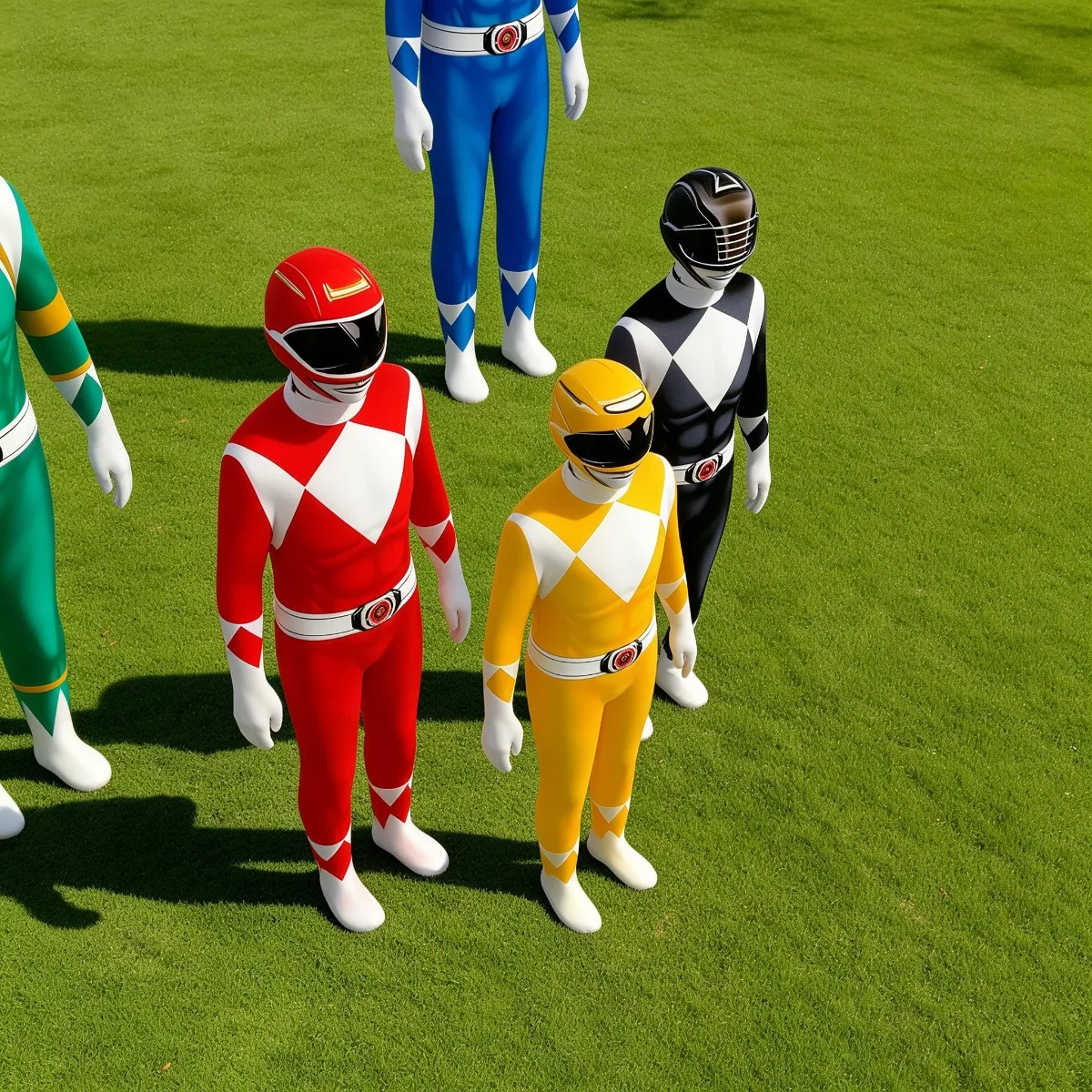 Superhero Mighty Morphin Rangers Jason Zack Billy Trini Kimberly Tommy Costume Samurai Sentai Halloween Kids Party Jumpsuit Suit