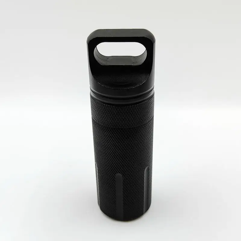 

Portable Aluminum Cylindrical Keychain Hanger with Sealed Container Made of Metal and Resistant To Water Damage