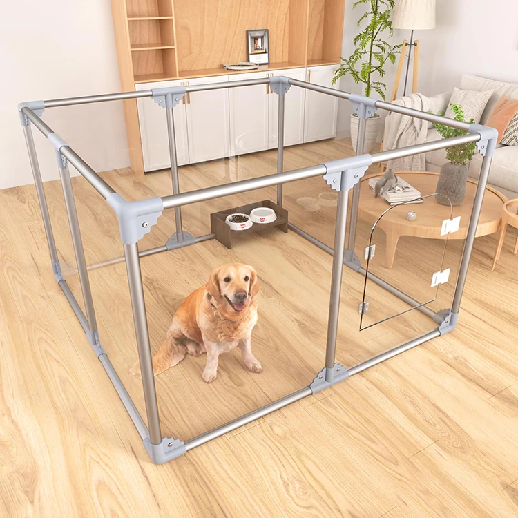 Custom Transparent Acrylic Dog Playpen Dog Playpen Indoor Puppy Pen Pets Fence Puppies Cage Clear Dog Play Pen