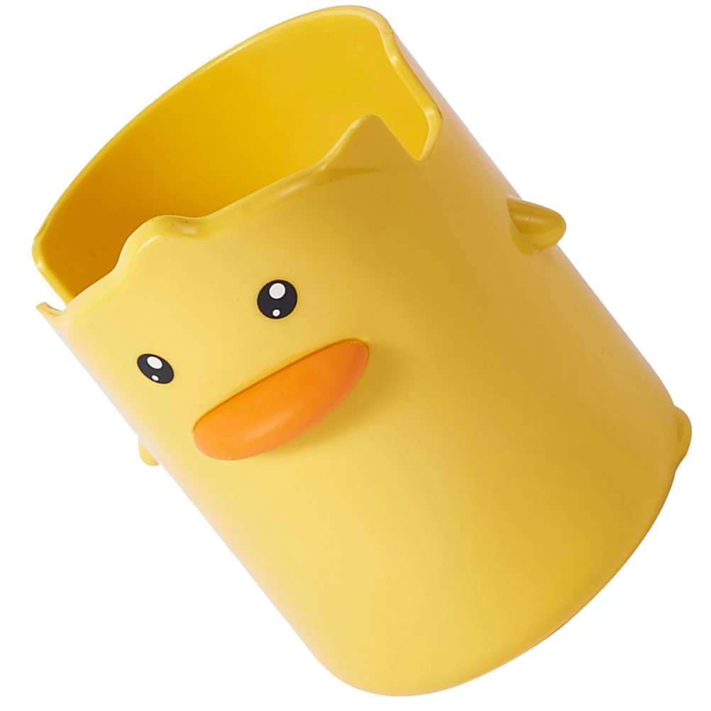 

Little Yellow Duck Pen Holder Cartoon Pencil Organizer Desk Student Stationery Container Yellow Color Sturdy Material Non Slip