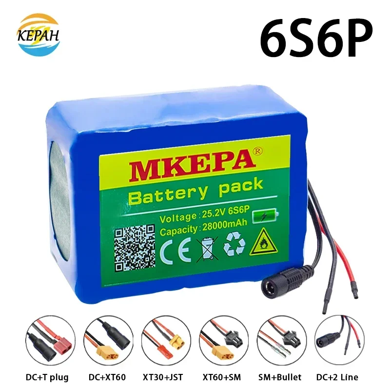 New 6S6P 24v 25.2v 28Ah Battery 18650 Lithium- ion Battery Portable Backup Power Pcb + 24v (25.2v) 2a Battery Charger.