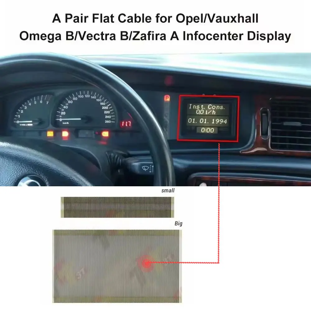 2pcs/Set Flat Cable for Opel Vauxhall Omega B/Vectra B/Zafira A Infocenter Display
