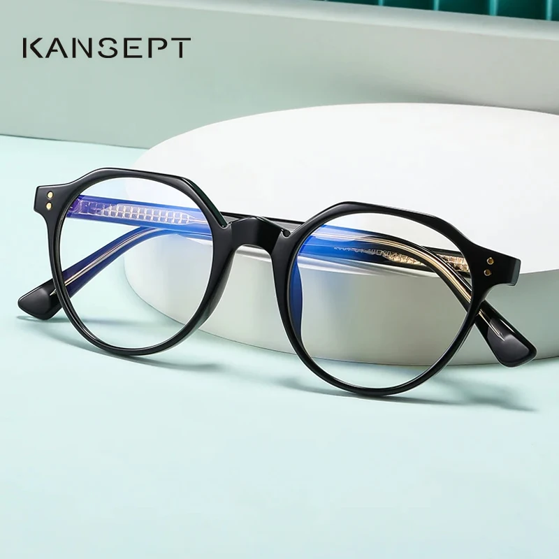 

Kansept Trending Blue Light Blocking Men's Retro Glasses TR90 Reading Glasses Women Round Transparent Eyewear Woman's Eyeglasses