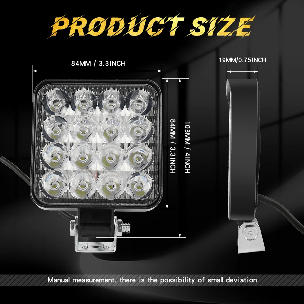 HL 48W Led 12V 24V LED Light Bar Work Light For Car Tractor Boat Truck 4X4 4WD SUV ATV off-road use SUV ATV Barra LED Headlights