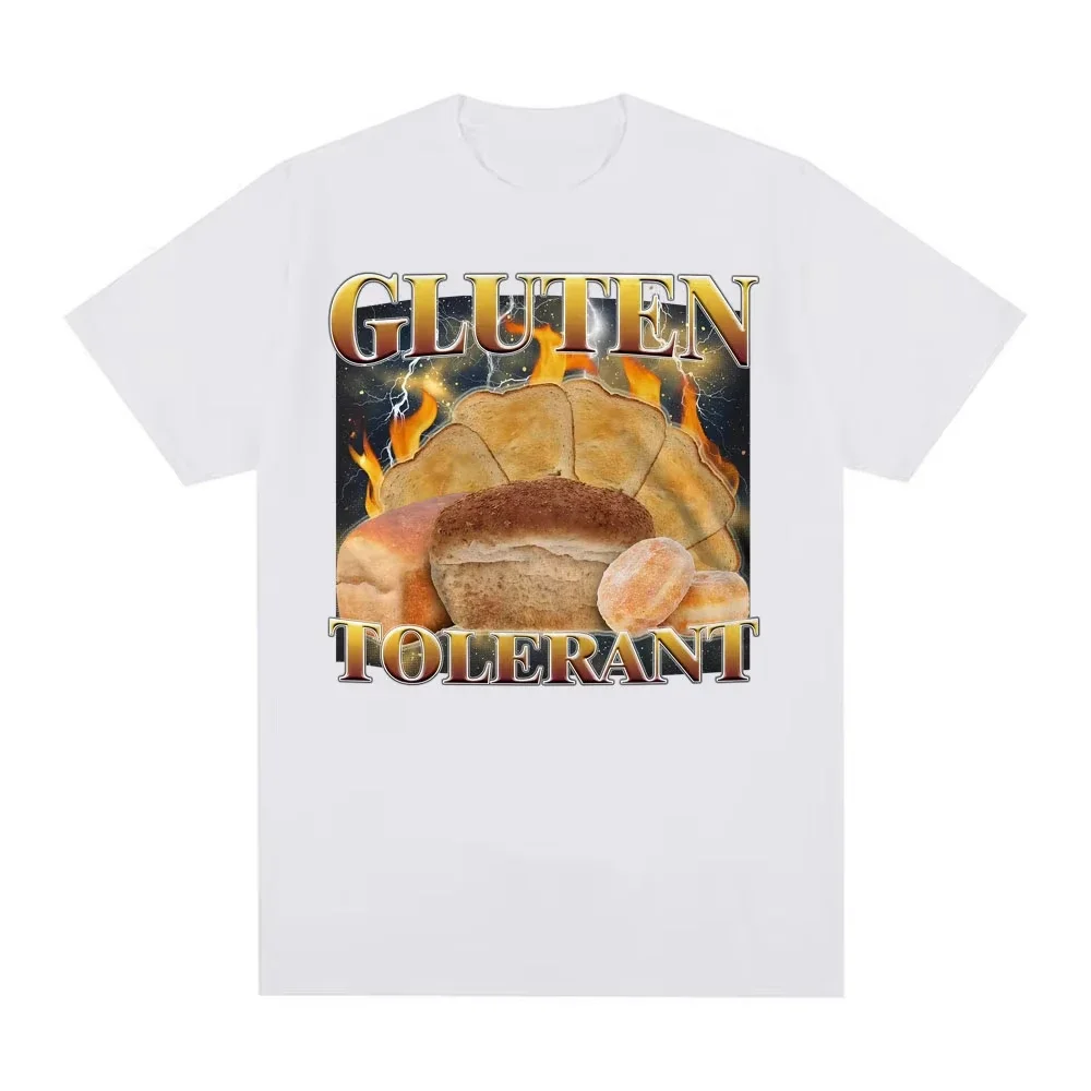 Gluten Tolerant Funny Meme T-shirt Men Women High Street Fashion 90s Vintage Graphic T Shirts Casual Short Sleeve T Shirt