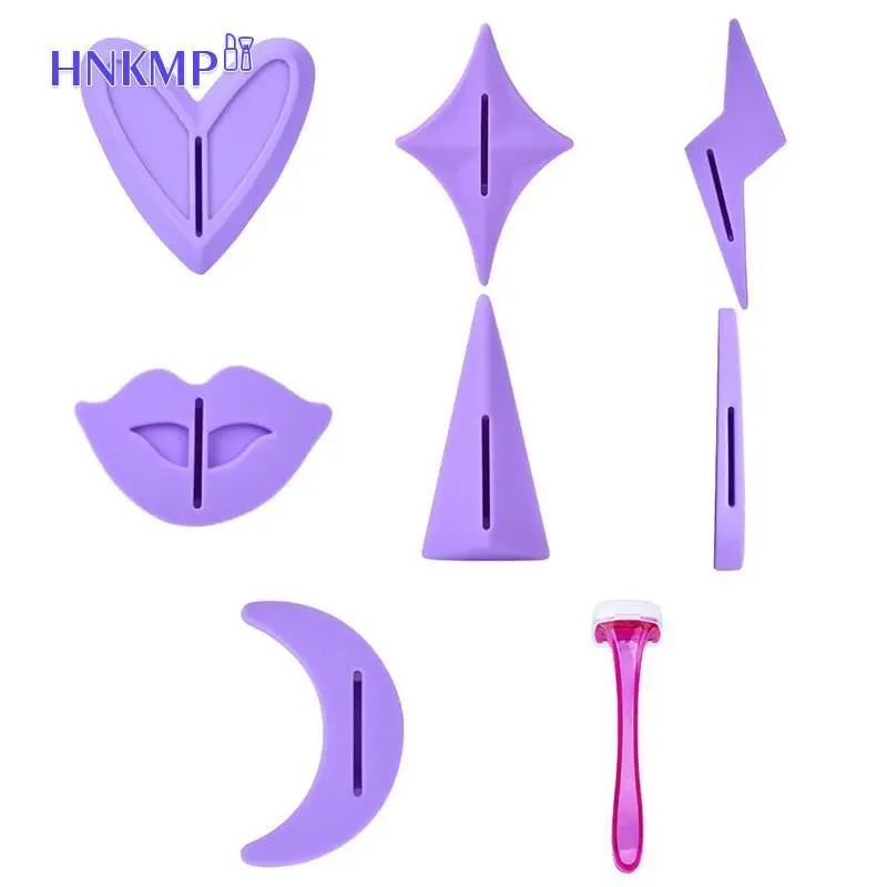 1Set=7pcs Women Bikini Dedicated Privates Shaving Stencil Female Hair Razor Sexy Intimate Shaping Tool Accessories