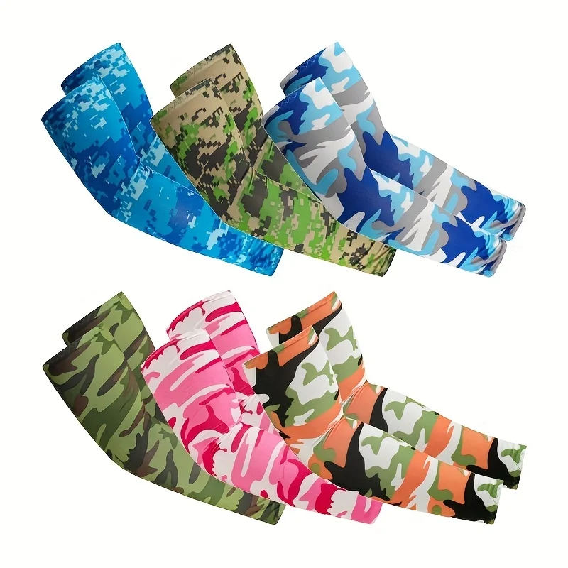 

1 pair of camouflage tight arm guards summer sports outdoor riding driving gloves arm cover ice sleeve sunshade sleeve