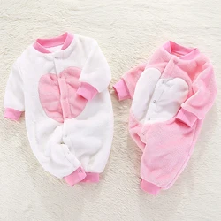 Newborn Baby Spring Winter Clothes Infant Jacket for Girls Jumpsuit for Boys Soft Flannel Bebe Romper Baby Clothes 0-18 Month