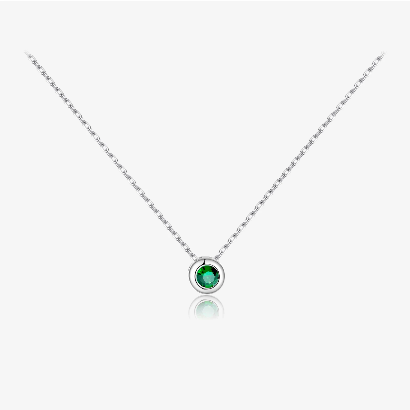 VEWANT 925 Sterling Silver Round Clear Green Zircon Simple Classical Long Chain Necklace 2025 New Fine Jewelry Birthday Gift