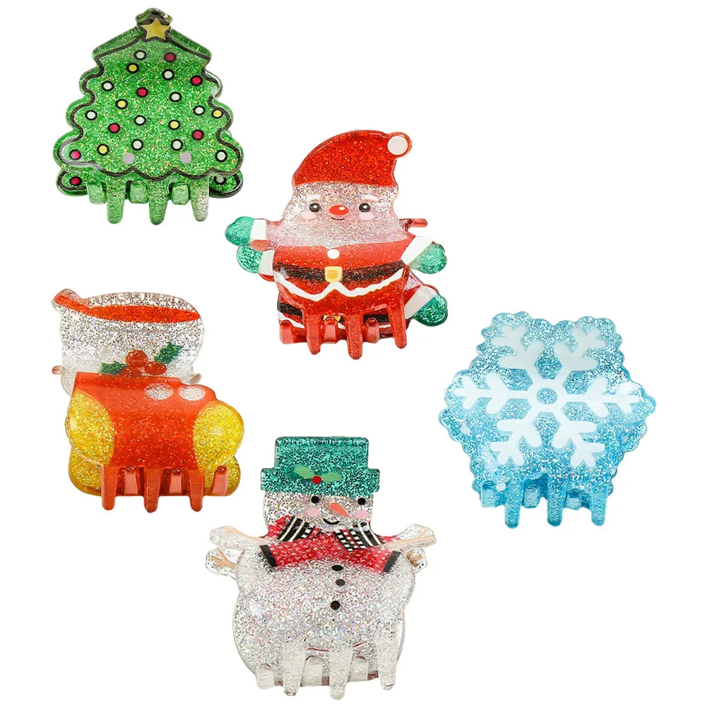 

5Pcs Christmas Hair Accessories Cute Small Clips for Women Girls Lightweight Comfortable Wear Versatile Occasions