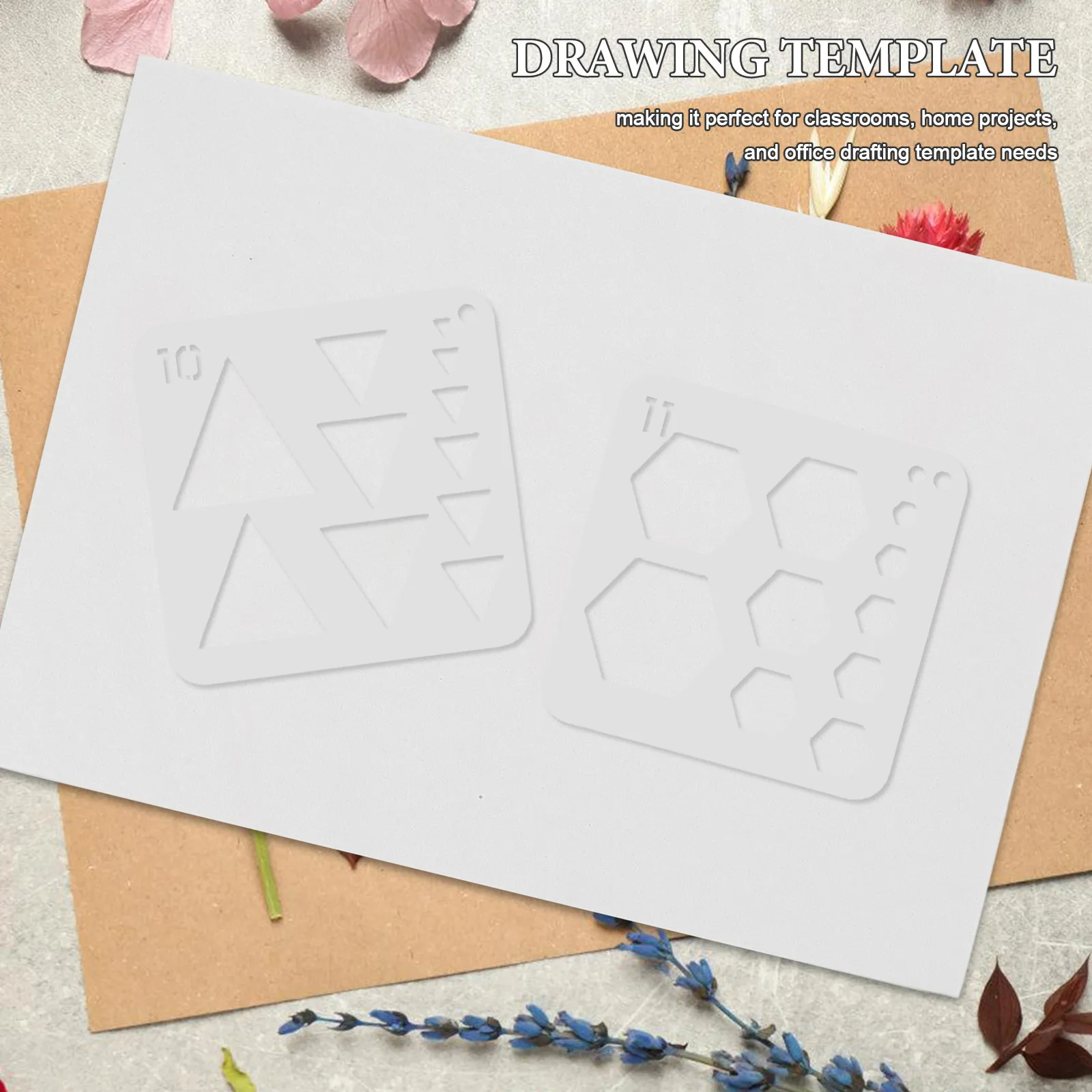 

24Pcs Geometry Stencil Set Plastic Reusable Drawing Template for School Classroom DIY Craft Circle Triangle Hexagon