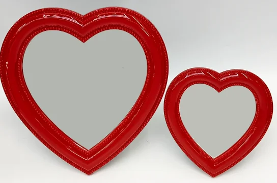  مرآة لمستحضرات التجميل على شكل قلب - مرآة زخرفية لطيفة للفتيات، ديكور حائط أنيق لغرفة المعيشة/غرفة النوم، هدية للنساء #4